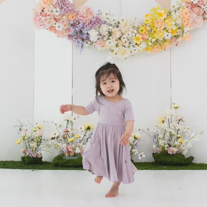 Kyte Baby Short Sleeve Twirl Dress - Wisteria